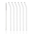 Axyaa Glass Straw Set: Reusable, Eco-Friendly, 7pc Bubble Tea, Smoothies, Bar Accessories