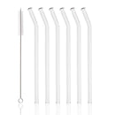 Axyaa Glass Straw Set: Reusable, Eco-Friendly, 7pc Bubble Tea, Smoothies, Bar Accessories