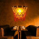 Axyaa Industrial Vintage Glass Chandelier for Kitchen Restaurant Retro Loft Style