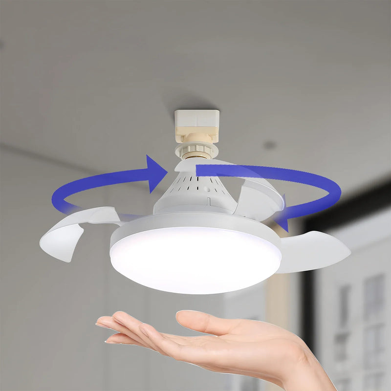 Axyaa Ceiling Fan Light with Remote Control and Retractable Blades