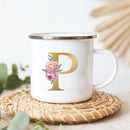 Floral Enamel Mugs: Vintage Design by Axyaa - Perfect for Coffee, Tea, and Desserts
