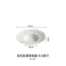 Axyaa Ceramic Western Food Plate Set, White Artistic Conception Soup & Pasta Plates