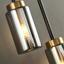 Axyaa Smokey Gray Glass LED Wall Lights Linear Brass Indoor Decor Luxe Hotel Living Room