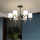 Axyaa Nordic Glass Chandelier with LED Light Fixture for Living Room and Bedroom
