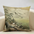 Axyaa Japanese Landscape Ukiyo Style Cushion Cover 45x45cm Art Decor Linen Pillow Case