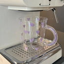 Axyaa Glittered Handle Glass Mug Cup with Bow Print - 500ml Glassware