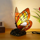 Axyaa Tiffany Butterfly Table Lamp Retro Luxe Stained Glass Desk Lamp