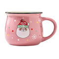 Axyaa Christmas Ceramic Mug with Festive Santa Elk Bear Penguin Print