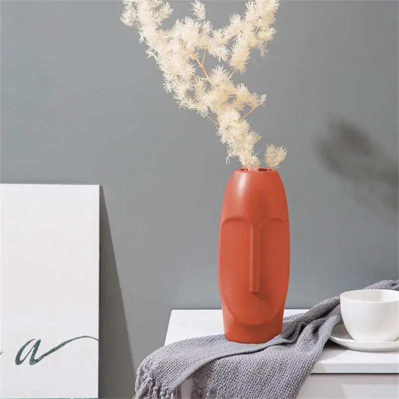 Axyaa Beige Ceramic Vase: Home Decor Flower Arrangement for Garden, Living Room, Office