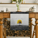 Axyaa Yellow Tree Birds Table Runner for Kitchen Dining Wedding Party