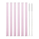 Axyaa Glass Straws Set of 6 with Cleaning Brushes | Reusable Colourful Drinking Straws