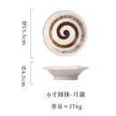 Axyaa Splashing Ink Sashimi Bowl Retro Salad Dessert Ceramic Tableware