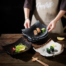 Axyaa Ceramic Shallow Plate for Sushi and Breakfast