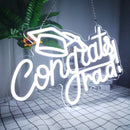 Axyaa 76cm Congratulations Neon Sign for Graduation Party Decor and College Room
