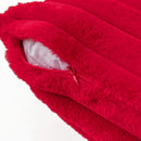 Axyaa Red Rabbit Fur Throw Pillow Covers Set, Cozy Christmas Home Decor