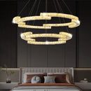 Axyaa Crystal Circular Living Room Pendant Chandelier