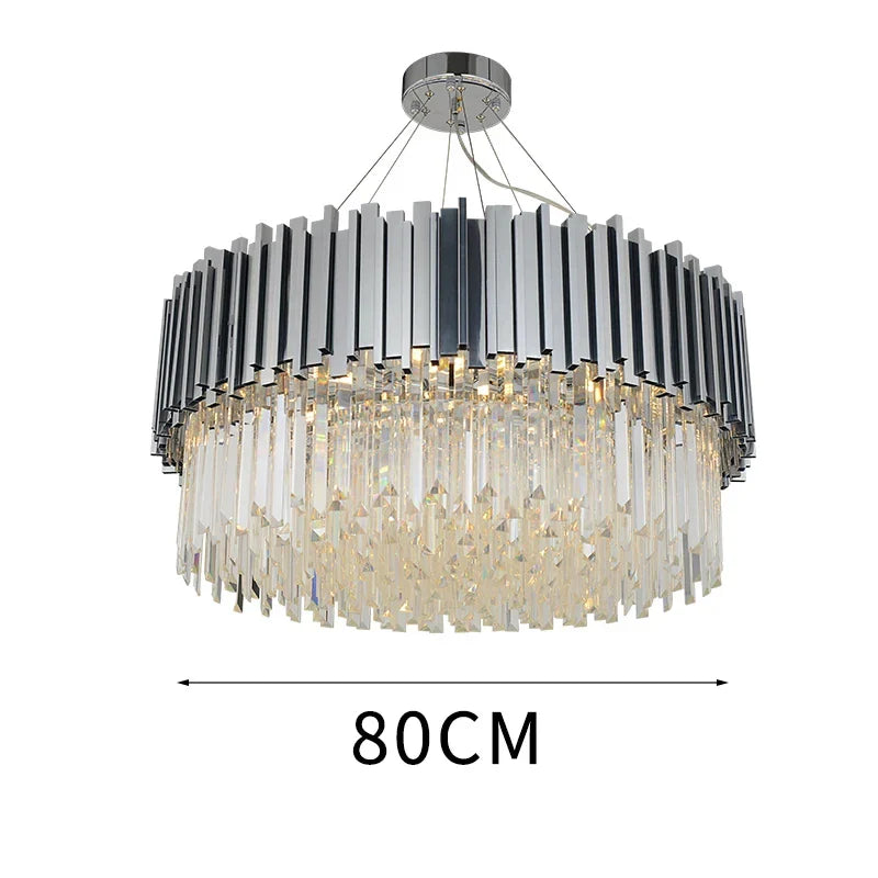 Axyaa Silvery Crystal Ceiling Chandelier for Luxury Home Decor.