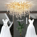Axyaa Luxury Crystal LED Chandelier for Living Room, Hotel, and Hall