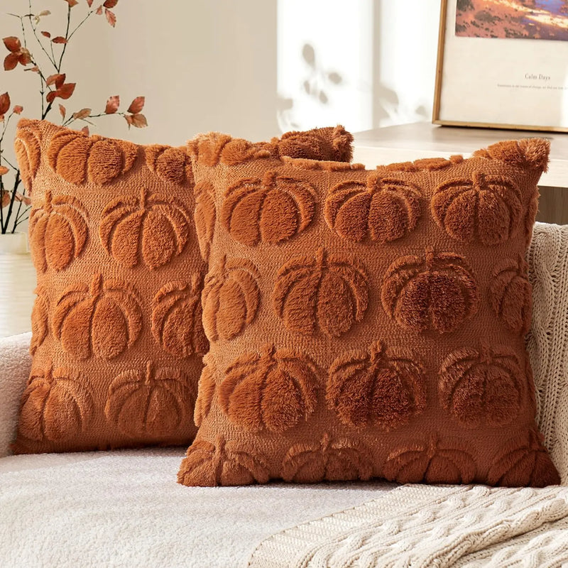 Axyaa Snowflake Beige Throw Pillow Covers 18x18 - Winter Christmas Decor for Sofa