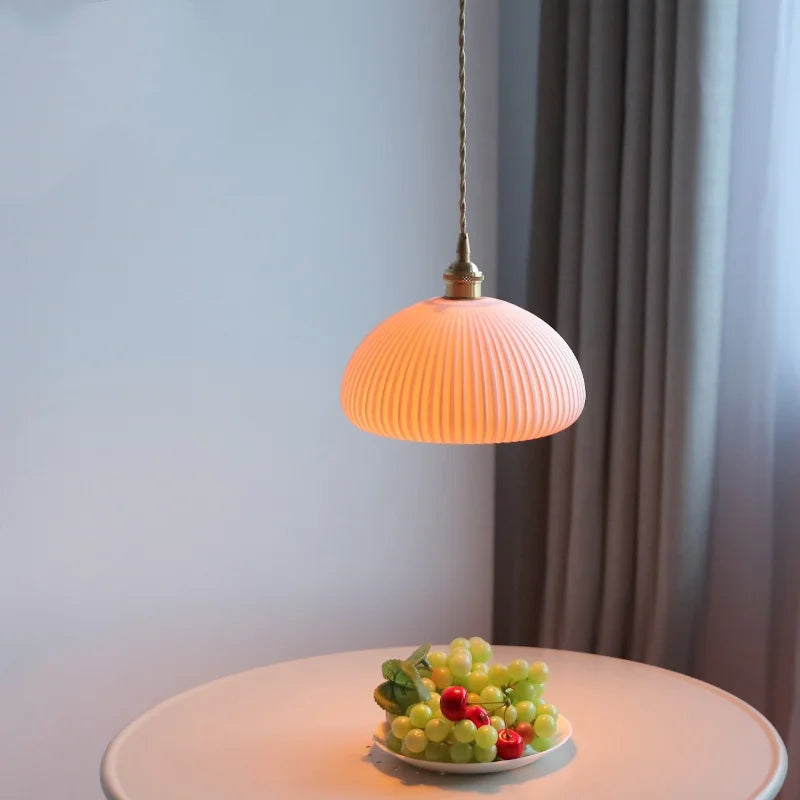 Axyaa White Ceramic LED Pendant Light for Stylish Living Spaces