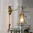 Axyaa Vintage Style Blue Flower Glass Wall Sconce LED Lamp Fixture