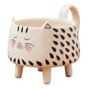 Axyaa Cat Meow Mug: Cute Ceramic Coffee Cup for Women, Girls - 4 Legs Novelty Design