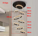 Axyaa Crystal Chandelier Stair Pendant Lamp Living Room Lights