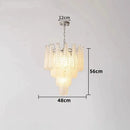 Axyaa Glass Leaf Chandelier for Kitchen Island and Dining Room, French Style Glass Shade