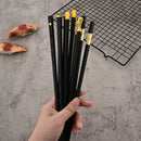 Axyaa Portable Alloy Chopsticks Set Non Slip Dishwasher Safe Sushi Sticks