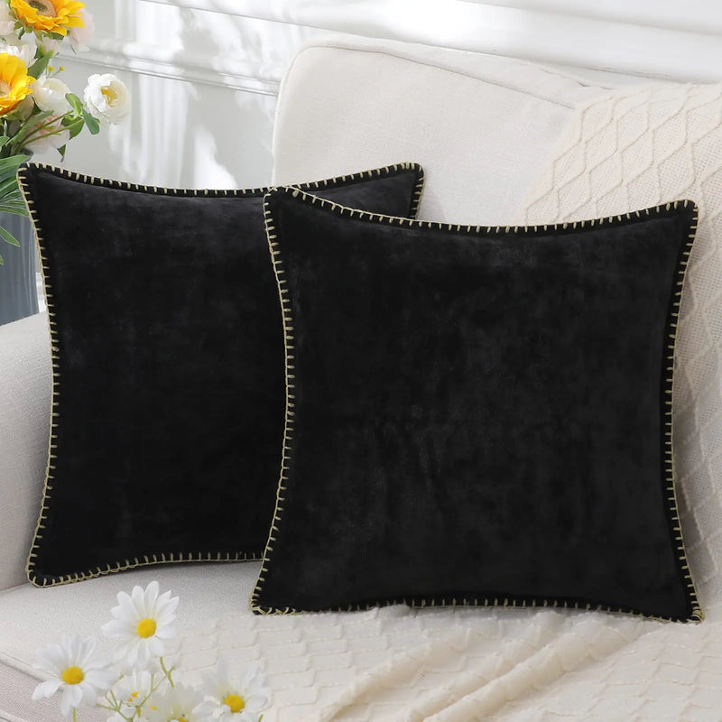 Axyaa Chenille Cushion Cover: Soft Luxury Decorative Pillow Case for Living Room