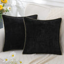 Axyaa Chenille Cushion Cover Velvet Soft Throw Pillow 50x50cm Stitched Edge