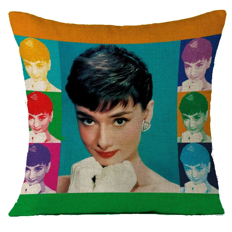 Audrey Hepburn Plush Cushion Cover by Axyaa - Home Decor Sofa Pillow Cover