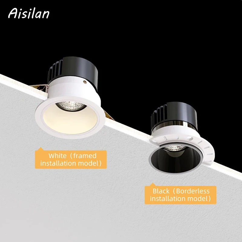 Axyaa 7/12W Dimmable LED Downlight: Anti-glare, Flicker Free, Ra97 Spotlight for Indoor Living Spaces