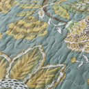 Axyaa Green Floral Reversible Patchwork Quilt Set - Queen Size
