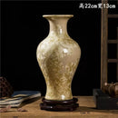 Axyaa Crystal Glazed Ceramic Vase for Home Decor - Living Room, Study, or Entryway