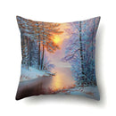 Axyaa Snowflake Christmas Cushion Cover 45*45cm - Four Seasons Scenery Decoration Pillow Case