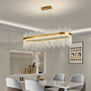Axyaa Nordic Crystal Rod Round Chandelier - Modern Luxury Lighting for Living Room, Bedroom, Kitchen