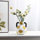 Axyaa Ceramic Handle Vase for Flowers, Modern Home Decor