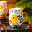 Axyaa Painted Camellia Flower Ceramic Coffee Mug Large Capacity Exquisite Breakfast Tea Cup