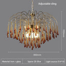 Axyaa Glass Water Drop Chandelier for Living, Bedroom, Dining Room - Retro Design