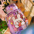 Axyaa Kawaii Jumbo Bear Water Bottle for Kids - Cute & Portable with Straw