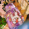 Axyaa Kawaii Jumbo Bear Water Bottle for Kids: Cute Portable Gourd with Straw