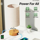Axyaa Rechargeable Touch Table Lamp with USB Ports - White Lampshade