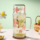 Axyaa Flower Glass Water Jug with Lid: Kitchen Housewares Solution
