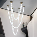 Axyaa Nordic Luxury LED Glass Chandeliers for Staircase and Hotel Engineering