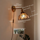 Axyaa Vintage Copper Glass Wall Sconce Indoor Bedside Light Fixture