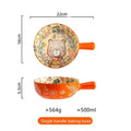 Axyaa Forest Animals Ceramic Baking Pan with Handle and Salad Bowl Set