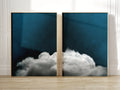 Sage Green Cloud Art Canvas Print for Modern Home Decor by Axyaa