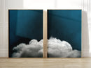 Sage Green Cloud Art Canvas Print for Modern Home Decor by Axyaa
