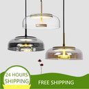 Axyaa Glass LED Pendant Light Fixture for Dining Room & Kitchen